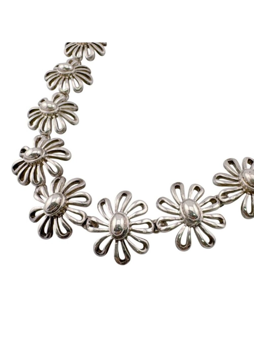 Tiffany & Co Daisy Flower Necklace 925 Sterling Silver Vintage Choker
